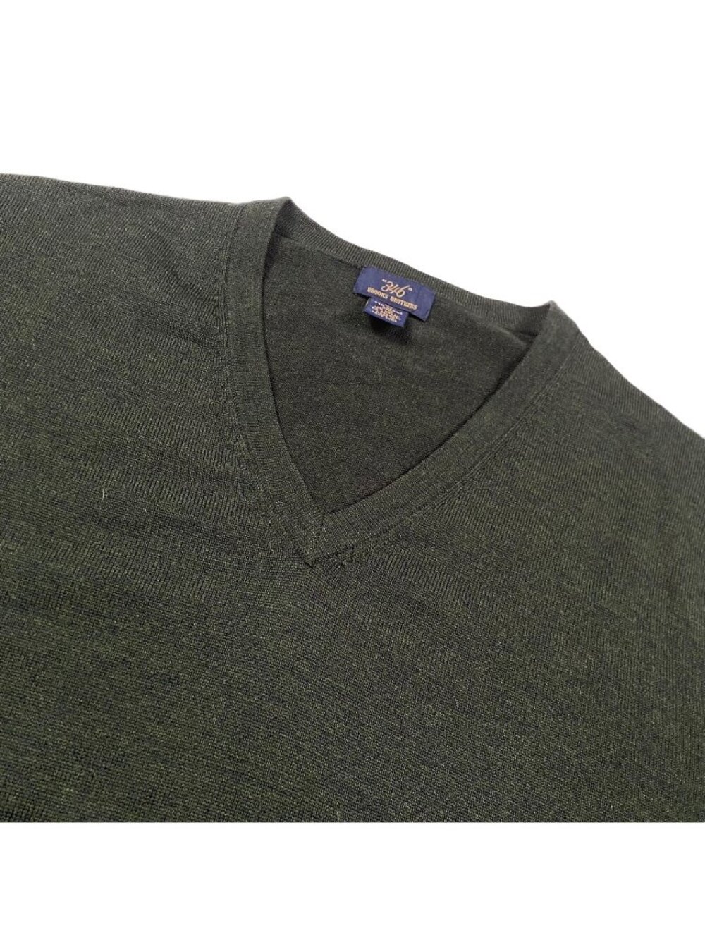 Brooks Brothers "364" Men's Wool Blend V-Neck L/S Sweater Dark Green  • XL